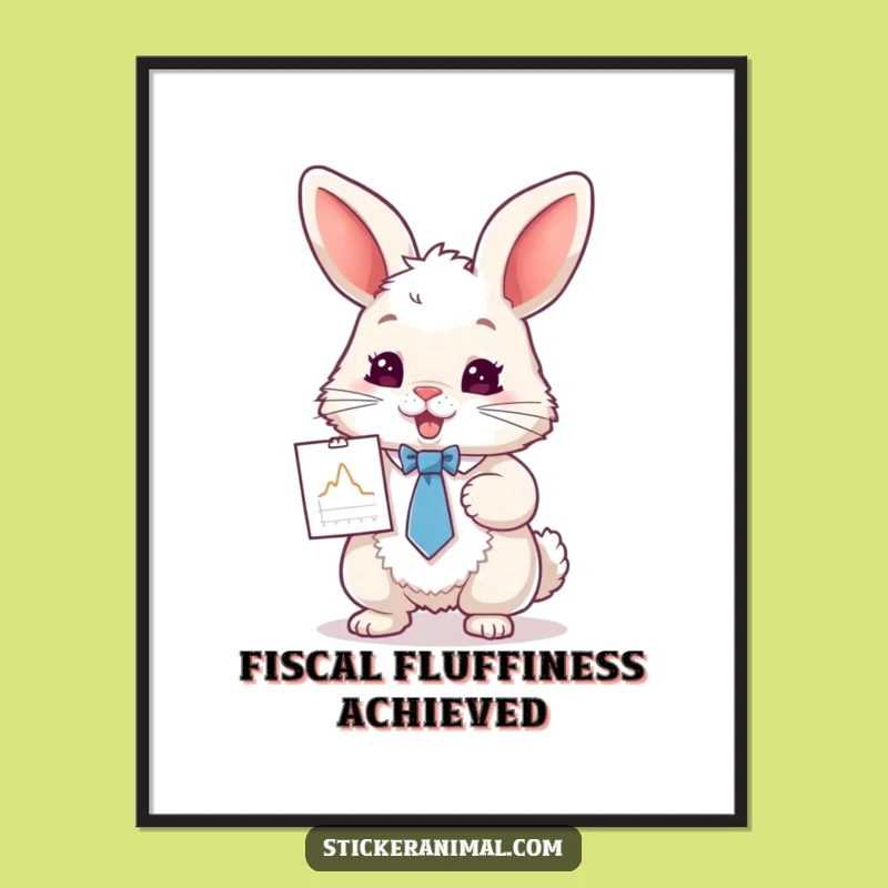 Funny Rabbit Business Art Print: Instant Hilarious Decor for Your Office