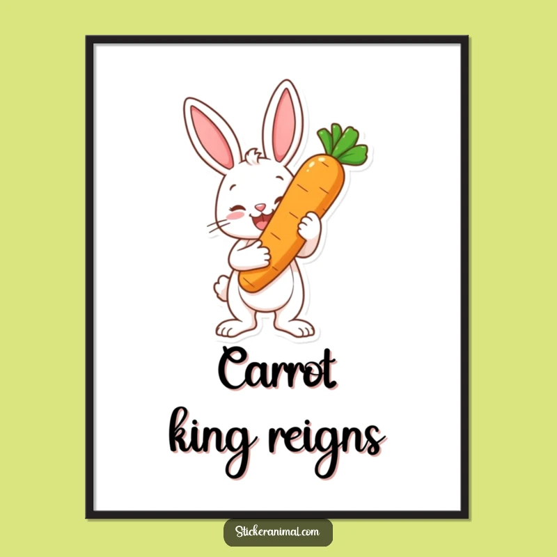 Funny Bunny Carrot Trophy Digital Art: Instant Hilarious Victory Decor