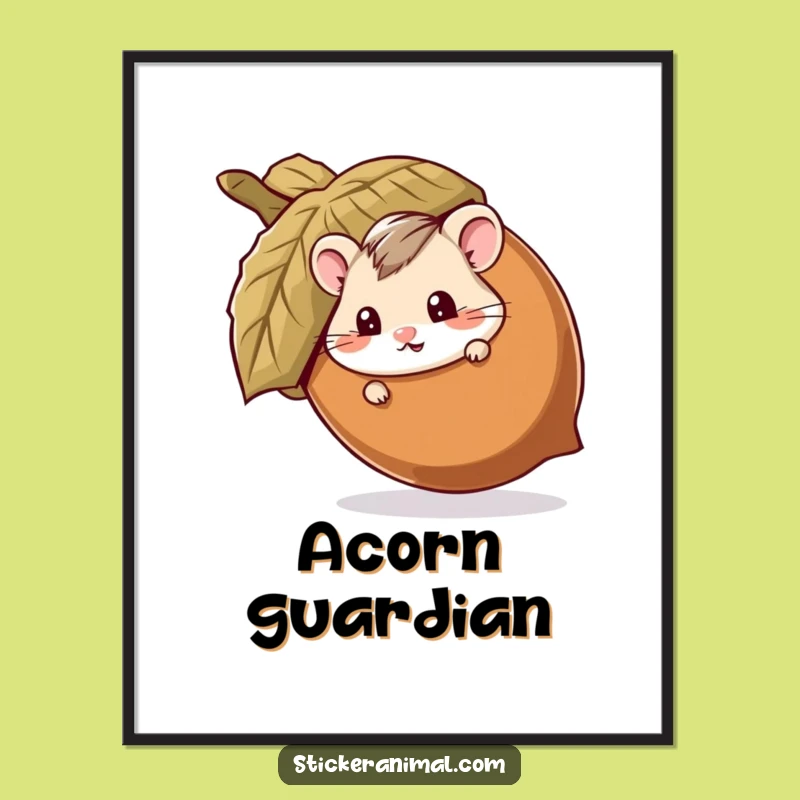 Funny Hamster Acorn Digital Art: Instant Hilarious Hide & Seek Decor
