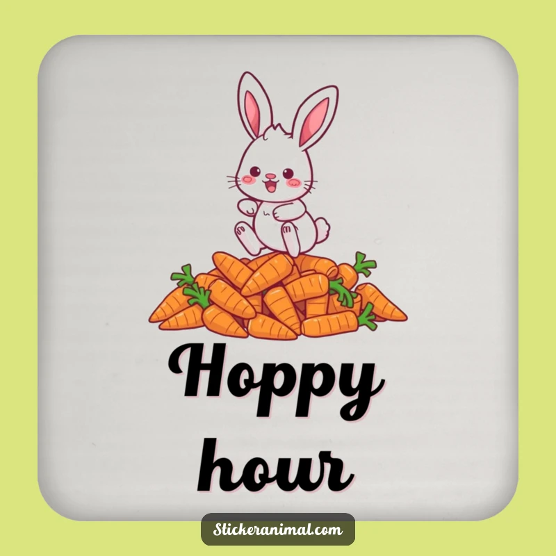 Funny Rabbit Carrot Coaster: Playful Character Table Gift