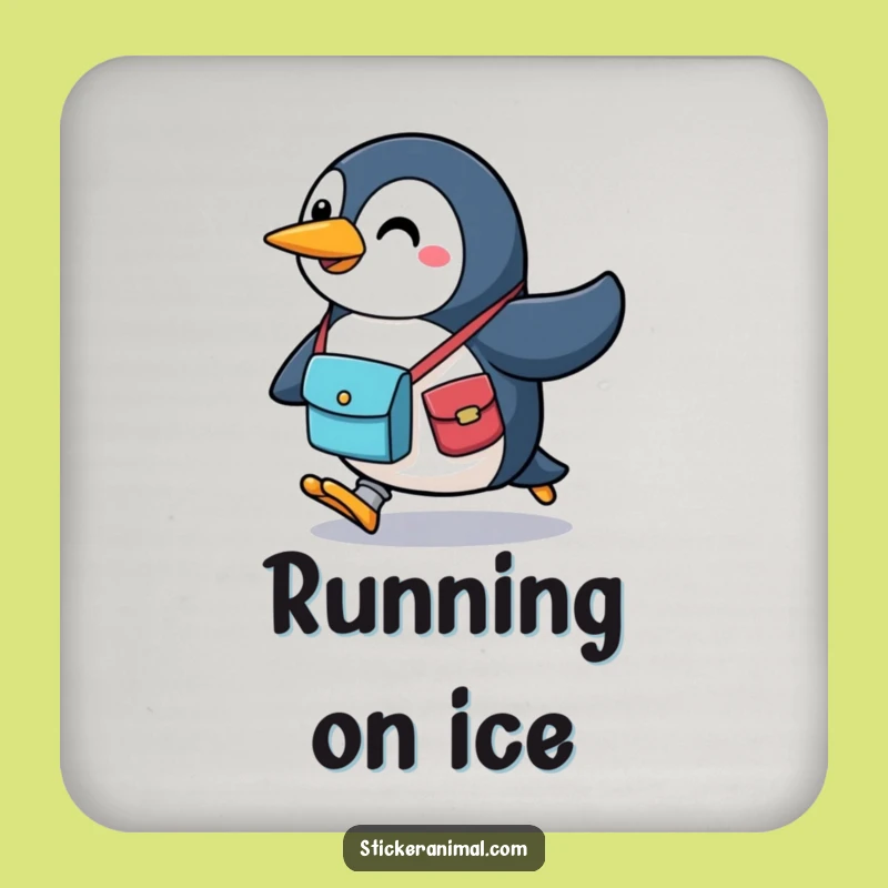 Protecting Surfaces Funny Penguin Messenger Bag Coaster, Add Speed to Your Table