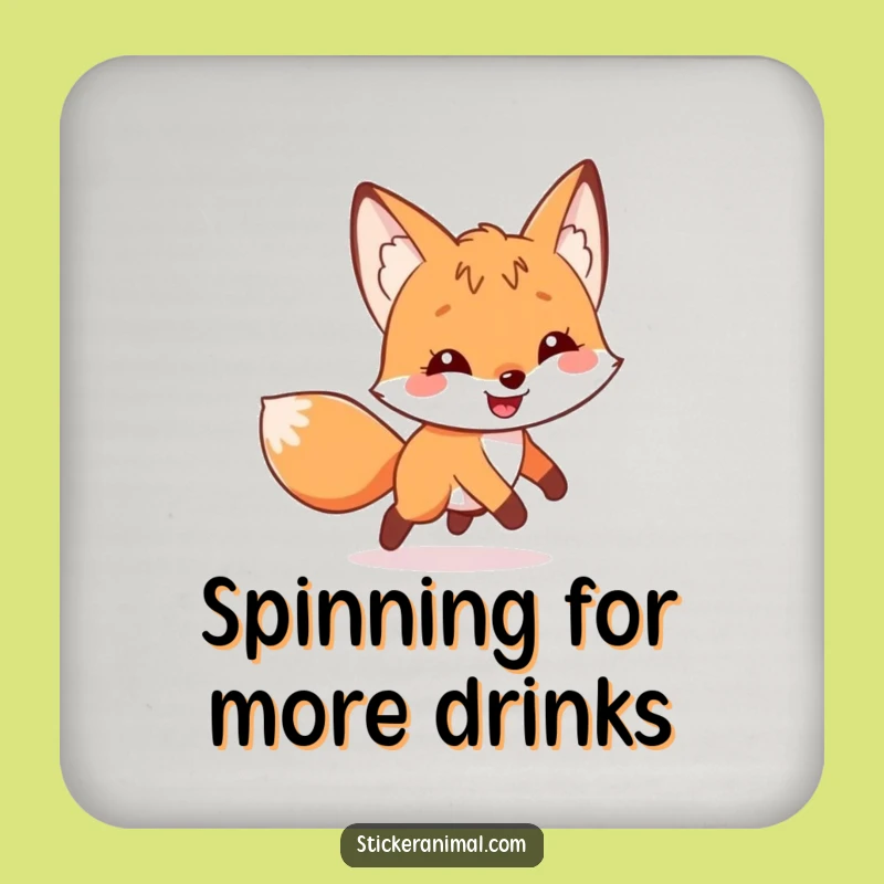 Funny Fox Tail Chase Coasters: Protect Surfaces with Whimsical Charm