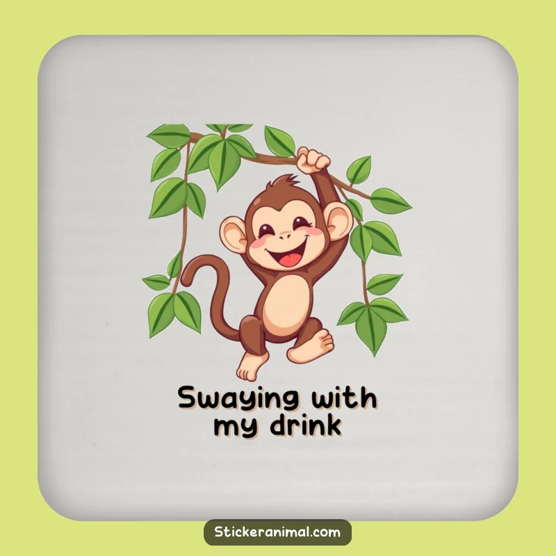 Funny Monkey Vine Swing Coaster: Jungle Vibes & Giggle Protection
