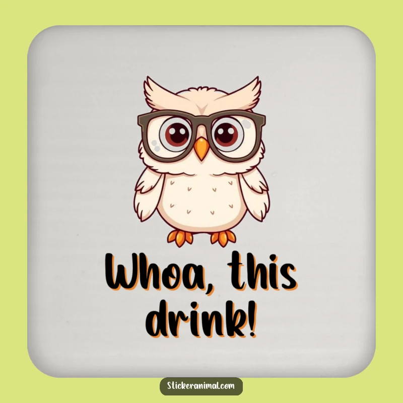 Funny Owl Spectacles Coaster: Protect Surfaces with Wise Humor
