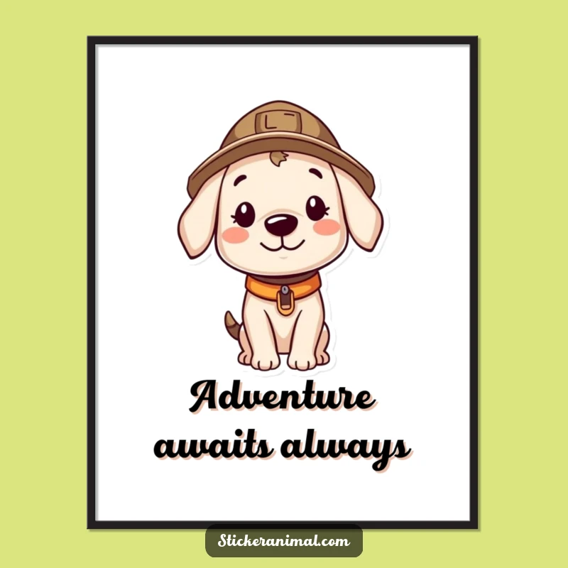 Funny Explorer Puppy Poster: Hilarious Curiosity Art For Your Walls