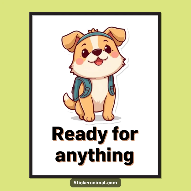Funny Bouncing Dog Adventure Poster, a Whimsical Gift for Wall Art