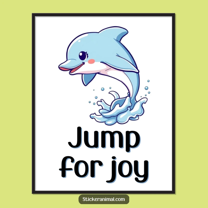 Funny Dolphin Leap Poster: Aquatic Art, Perfect Wall Decor Gift