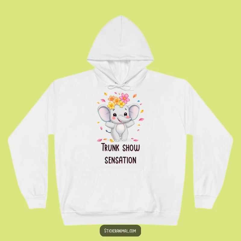 Cozy Funny Elephant Juggling Flowers Hoodie, Perfect for Spreading Warmth and Smiles