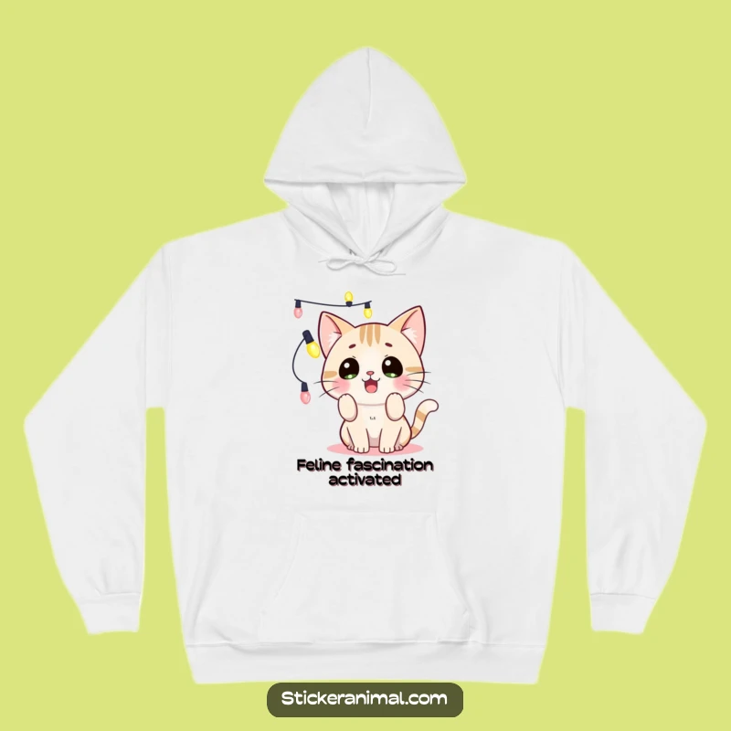 Funny Cat Lights Hoodie: Cozy Surprised Kitty Comfort, Warm & Funny Gift!