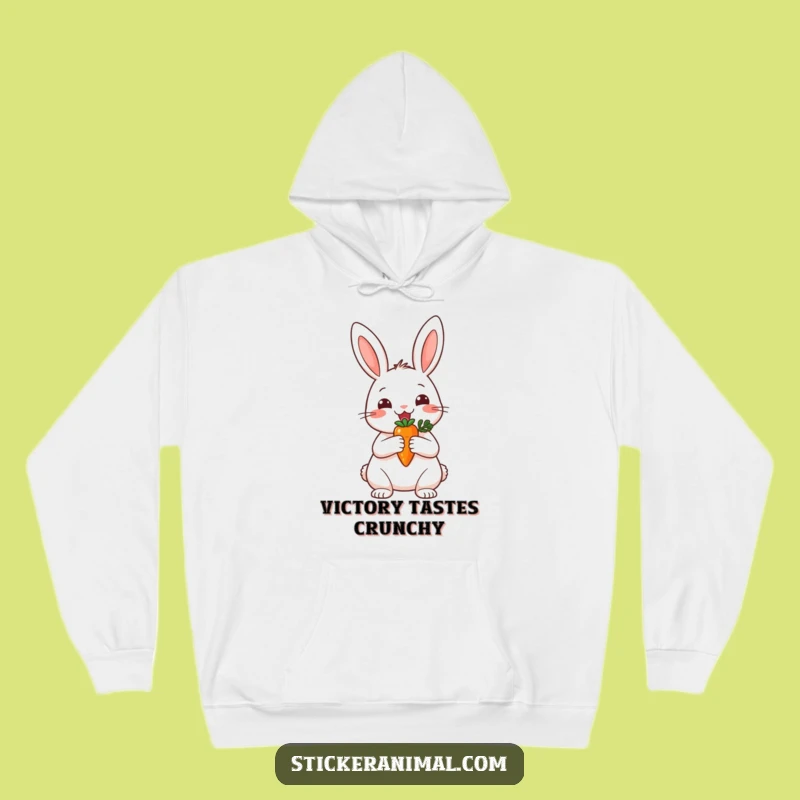 Funny Cheerful Rabbit Trophy Hoodie - Cozy Wins and Humor, Ideal Funny Gift!