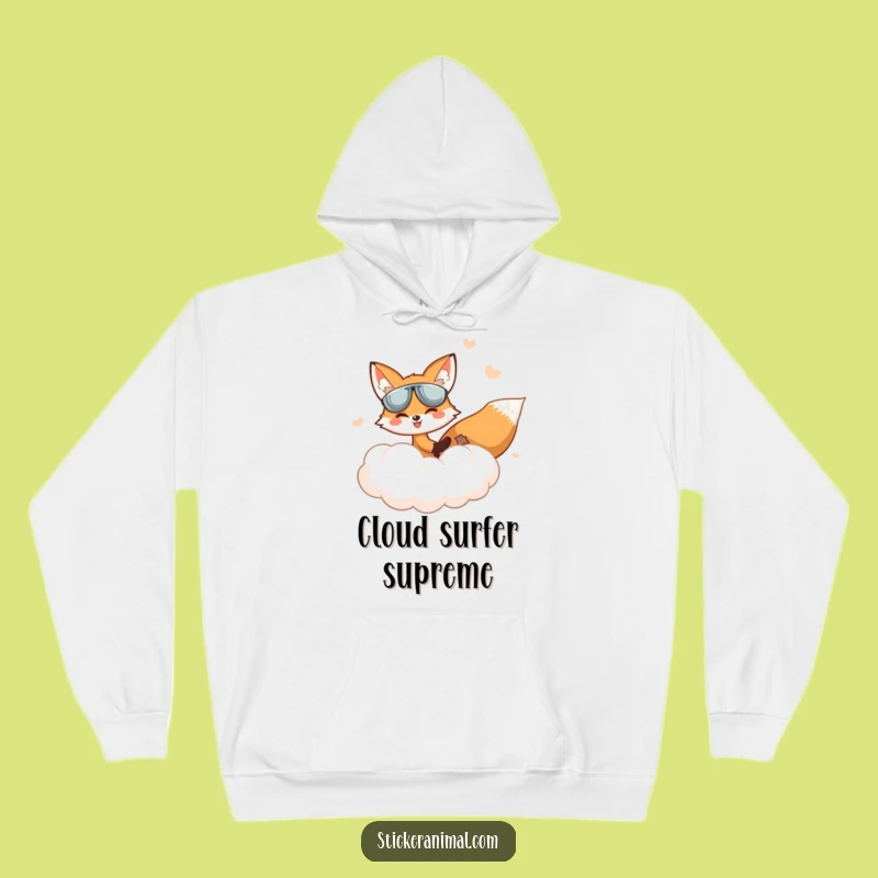 Funny Fox Cloud Captain Hoodie: Whimsical Sky Journey, Cozy & Hilarious Gift