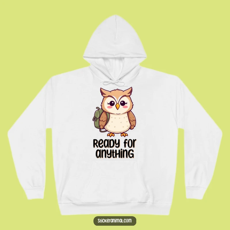Funny Owl Adventure Hoodie: Cozy Explorer Ready for Anything, Warmth & Humor