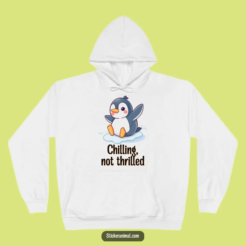 Funny Penguin Slide Hoodie: Cozy Winter Friend, Perfect Warm Gift