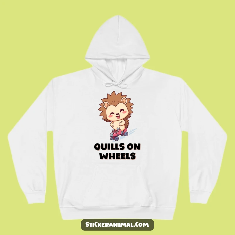 Funny Hedgehog Roller Skater Hoodie: Stay Cozy & Laughing, Amazing Gift Idea!
