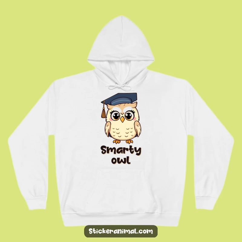 Cozy Funny Surprised Owl Hoodie - Warm Graduation Scholar Sweatshirt Gift