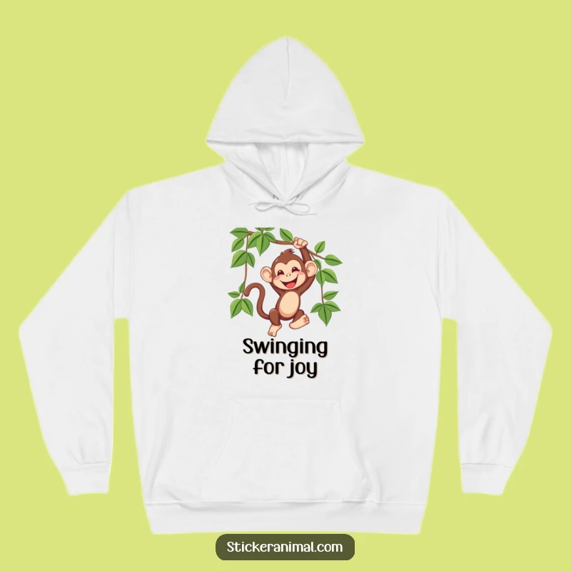 Funny Monkey Vine Swing Hoodie: Cozy Adventure & Primate Laughs