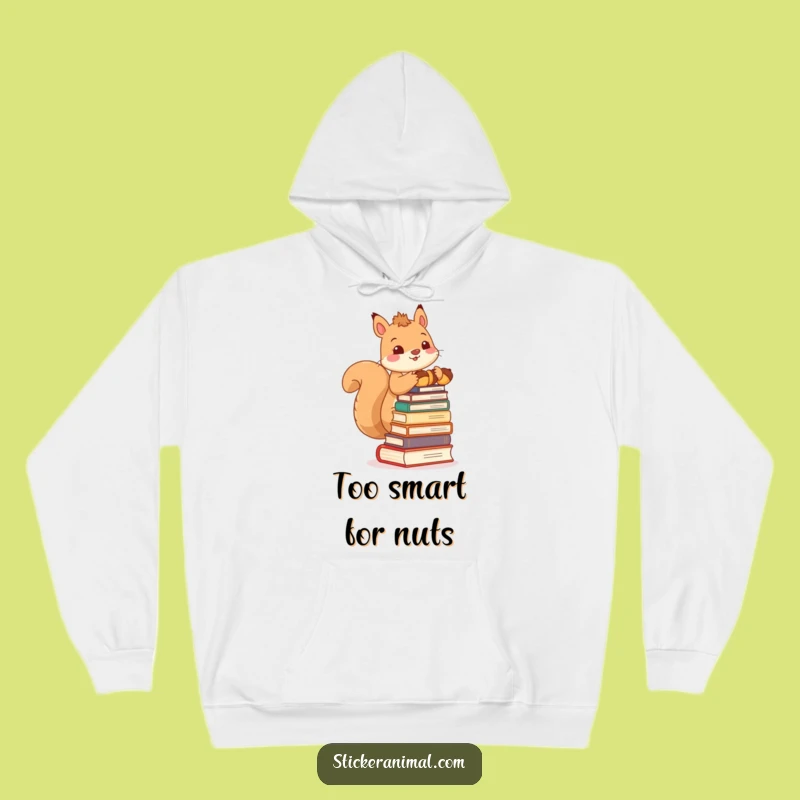 Funny Squirrel Hoodie: Cozy Acorn Book Lover Gift, Adorable Character