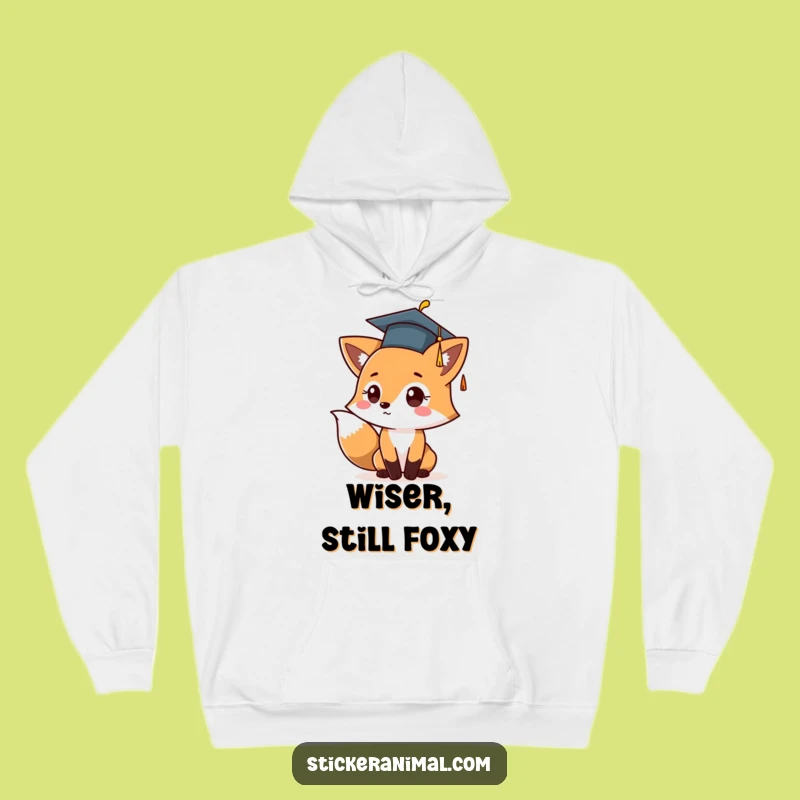 Funny Fox Graduation Hoodie: Cozy Up In Celebration With Hilarious Cap Toss