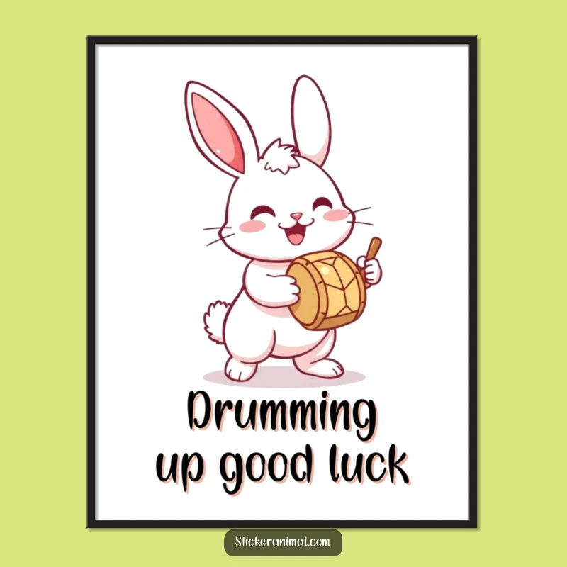Free Printable Bunny Drummer Wall Art: Funny Downloadable Decor for Music Enthusiasts