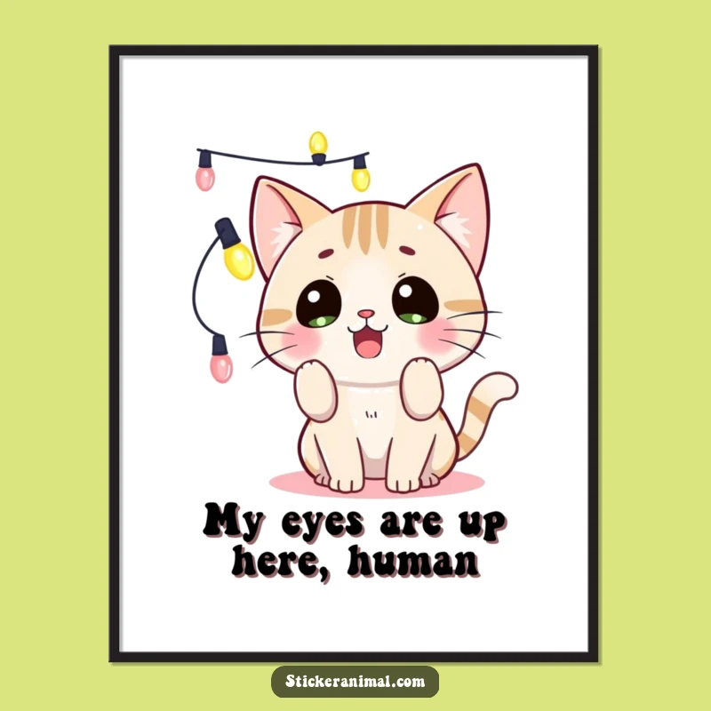 Free Printable Cat Lights Wall Art: Funny Downloadable Decor for a Playful Home