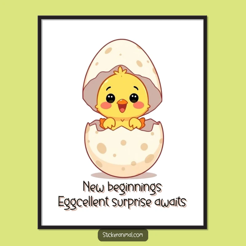 Free Printable Wall Art: Delightful Chick Hatching Downloadable Art for Joyful Home Decor