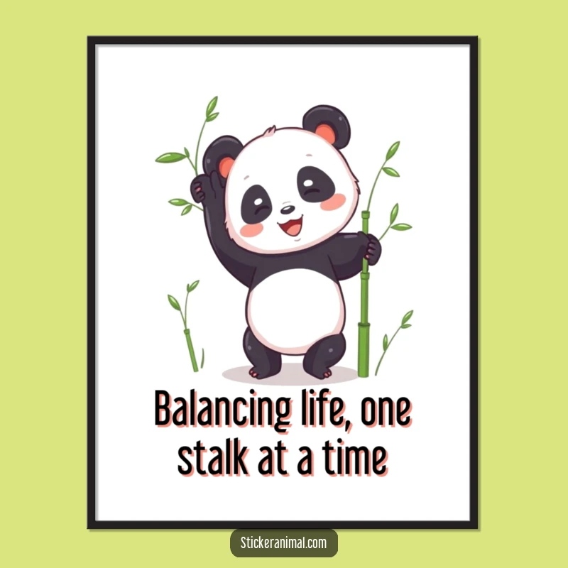 Free Printable Wall Art: Panda Handstand - Whimsical Decor Downloadable Art for Zen Spaces