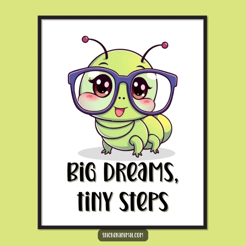 Funny Free Printable Caterpillar Glasses Wall Art - Quirky Downloadable Decor!