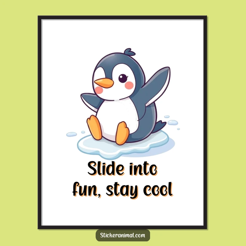 Funny Free Printable Wall Art: Joyful Penguin Winter Decor