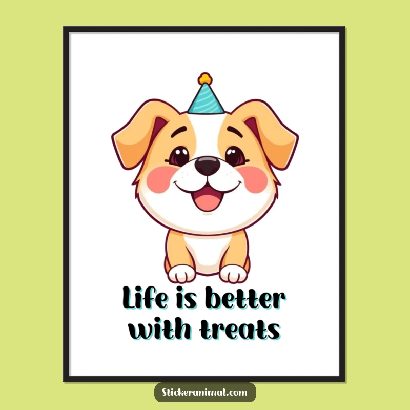 Free Printable Dog Party Hat Wall Art: Funny Downloadable Decor for a Cheerful Home