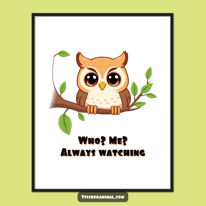 Free Printable Owl Wall Art: Funny Downloadable Decor with Big Eyes for a Quirky Home