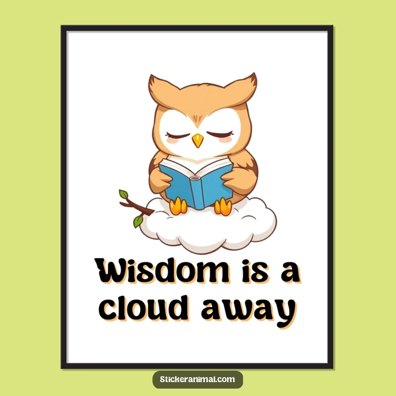 Free Printable Wall Art: Owl Reader - Dreamy Decor Downloadable Art for Cozy Spaces