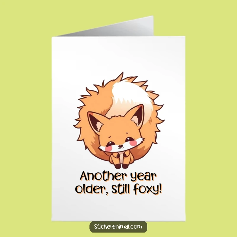Free Printable Birthday Card: Cheeky Fox Surprise Humor