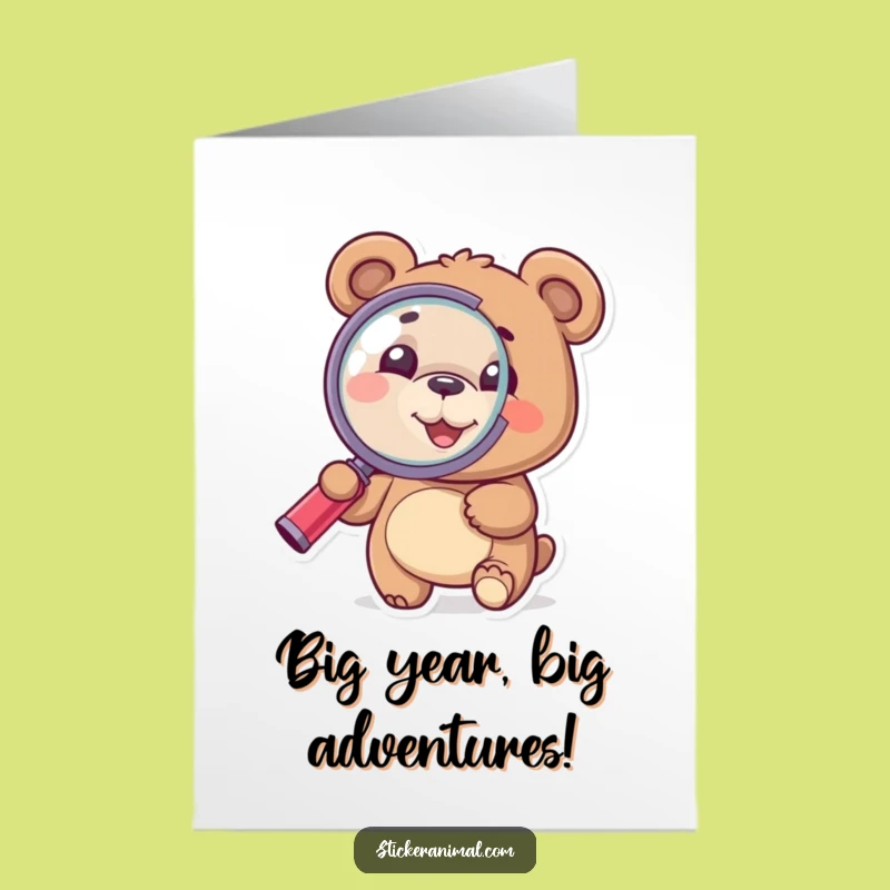Free Printable Birthday Card Funny Bear Explorer Downloadable Gift