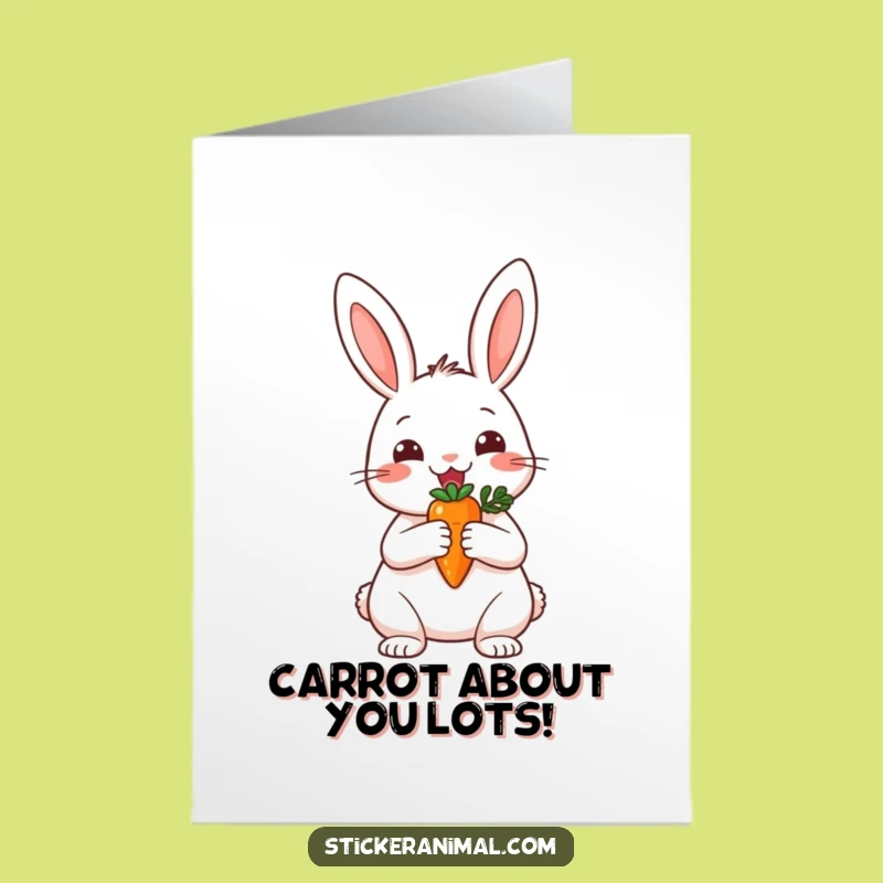 Free Printable Birthday Card: Cheerful Rabbit's Trophy Carrot!