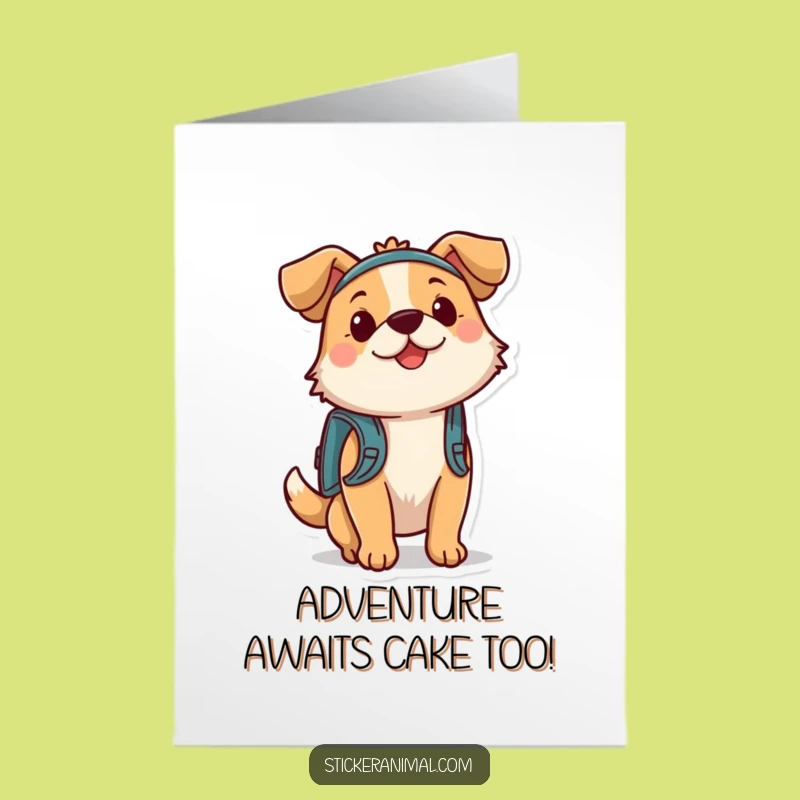 Free Printable Birthday Card: Funny Dog Backpack Adventure - Download Now!