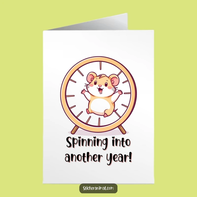 Free Printable Birthday Card: Hamster Wheel - Energetic Downloadable Gift!