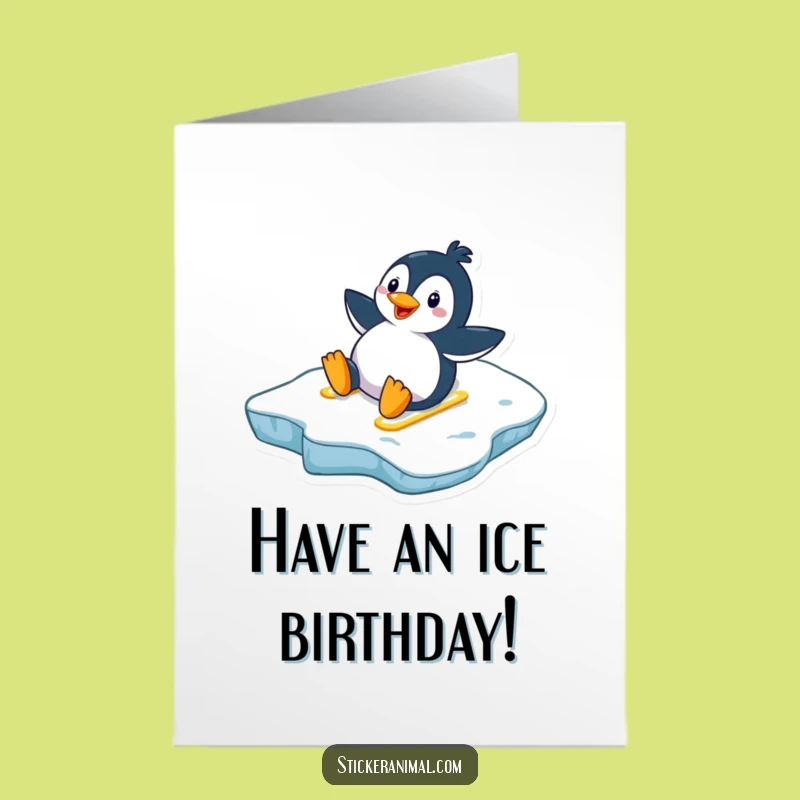 Free Printable Penguin Birthday Card - Funny Sliding Penguin Downloadable Gift