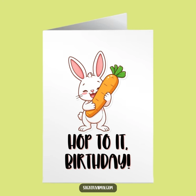 Free Printable Birthday Card: Bunny Carrot Trophy - Funny Downloadable Gift