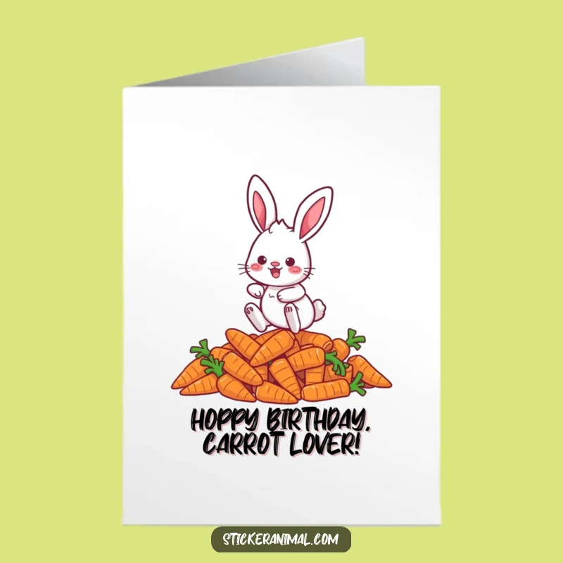 Free Printable Birthday Card: Bunny Hops - Fun Carrot Lover Downloadable Gift!