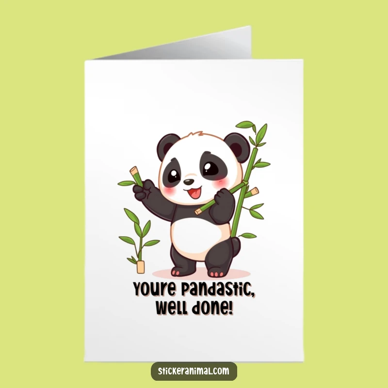 Free Printable Panda Congrats Card: Funny Downloadable Greeting for Big Achievements