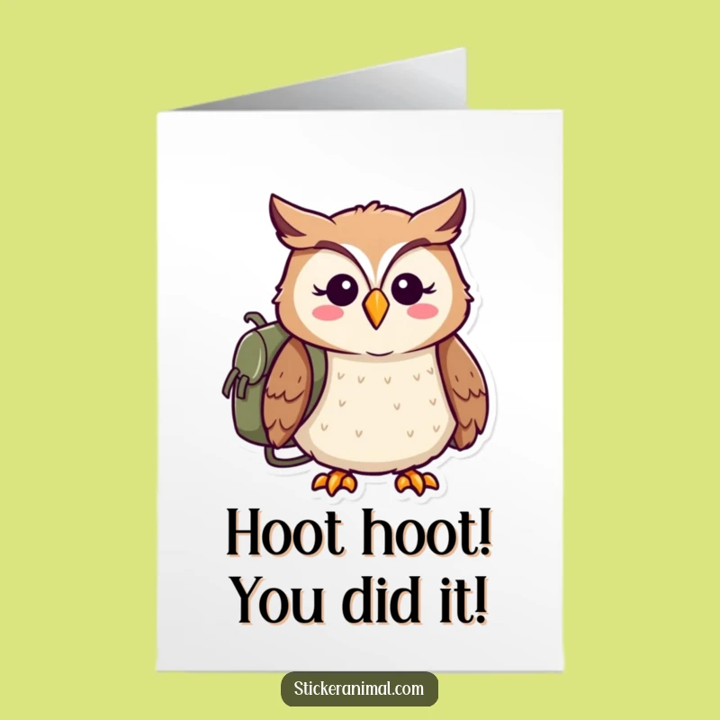 Free Printable Owl Congratulations Card: Adventure Awaits Your Success Downloadable Gift