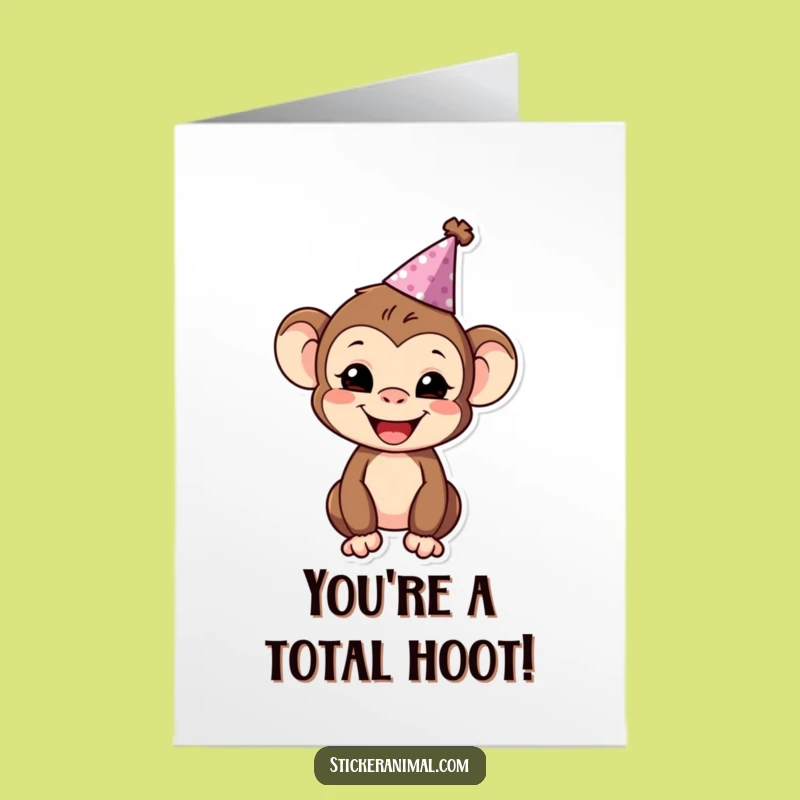 Free Printable Monkey Congratulations Card: Funny Downloadable Primate Party Spirit