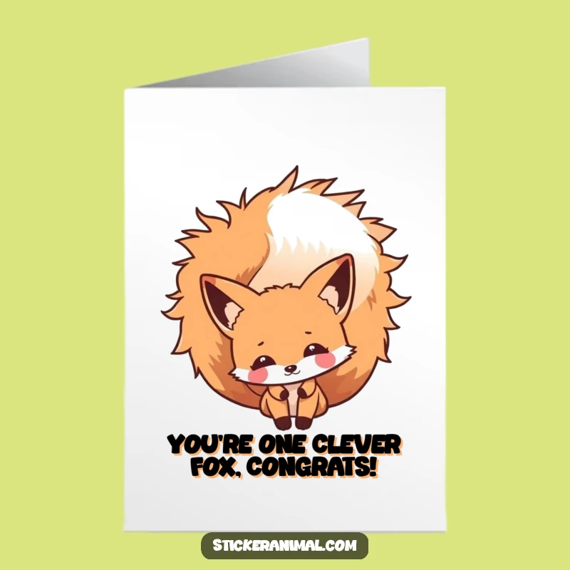 Free Printable Congrats Card: Cheeky Fox Clever Humor