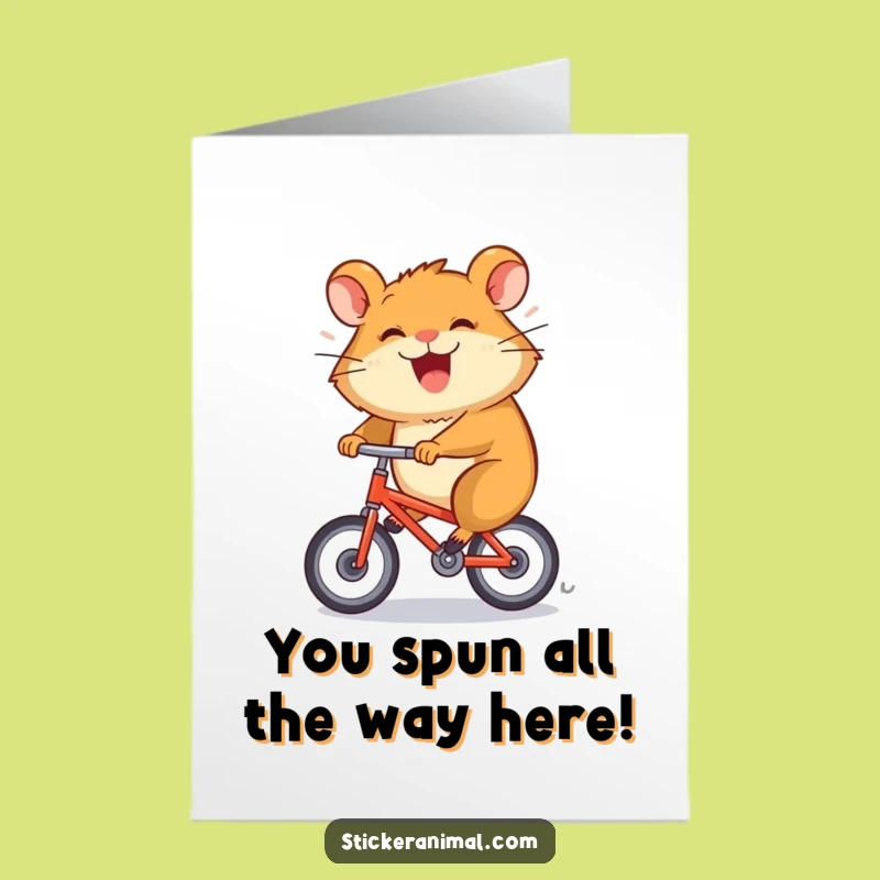 Free Printable Hamster Bicycle Congratulate Card - Energetic Downloadable!