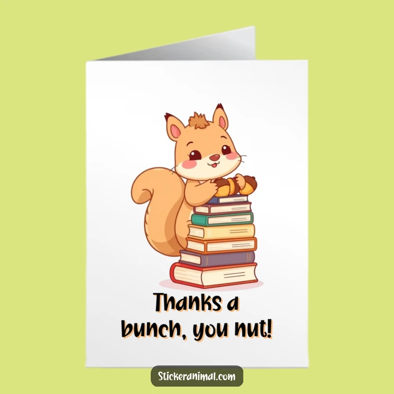 Free Printable Squirrel Acorn Books Thank You Card - Unique Downloadable