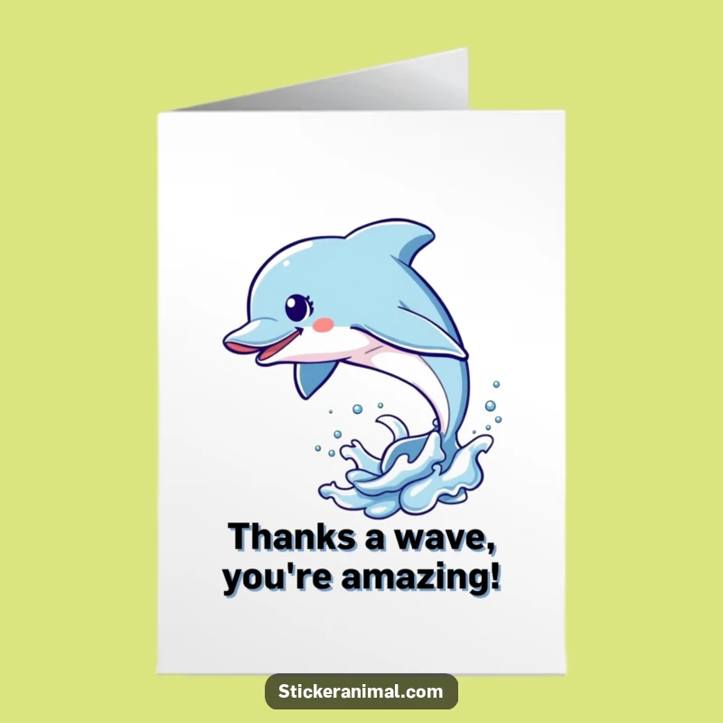 Free Printable Thank You Card: Dolphin Appreciation Splash