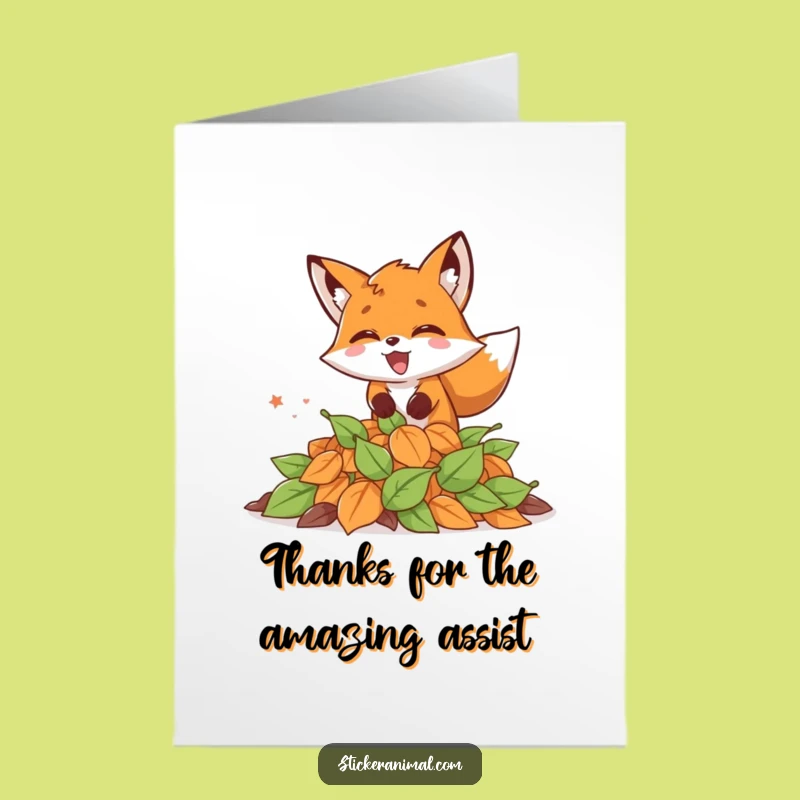 Free Printable Thank You Card: Fox Thanks in Autumn Style