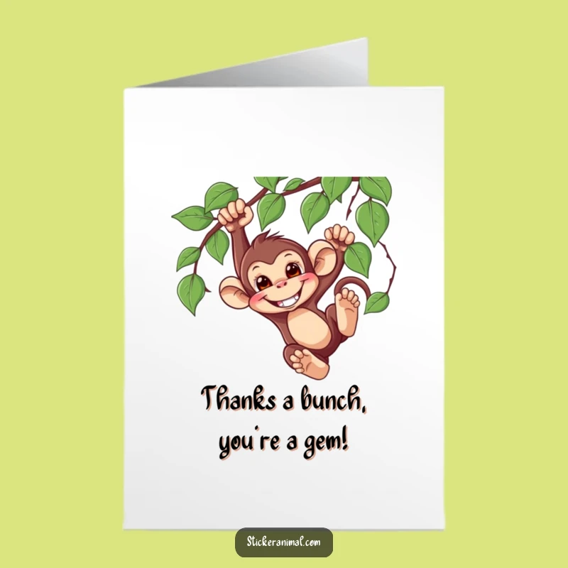 Free Printable Thank You Card: Monkey Appreciation Humor