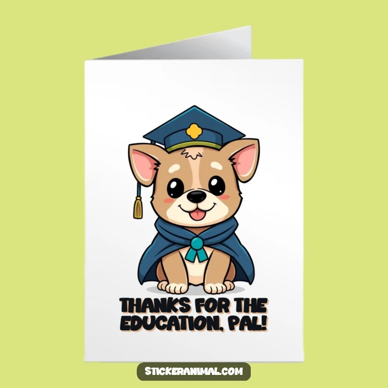 Free Printable Winking Dog Graduation Thank You Card - Unique Downloadable