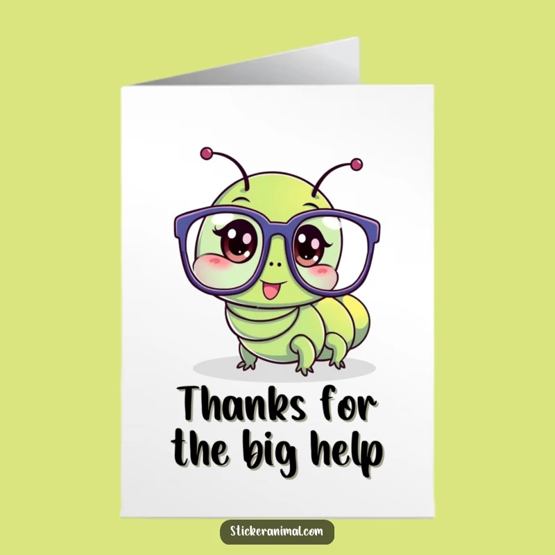 Funny Free Printable Caterpillar Glasses Thank You Card - Quirky Gratitude!